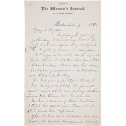 Lucy Stone signed letter.