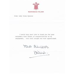 Princess Diana signed letter