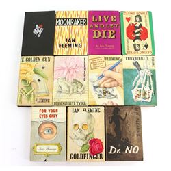 Ian Fleming - 11 Hard Back books printed by Jonathan Cape including first editions.
