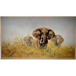 DAVID SHEPHERD (British 1931-2017) A PAINTING, "Three happy jjumbo's"