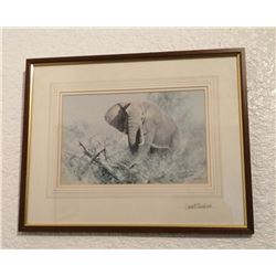 DAVID SHEPHERD (British 1931-2017) AFRICIAN ELEPHANT.