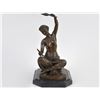 Image 1 : FRENCH PATINATED BRONZE OF A FEMALE TEXTILE SPINNER