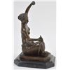Image 2 : FRENCH PATINATED BRONZE OF A FEMALE TEXTILE SPINNER