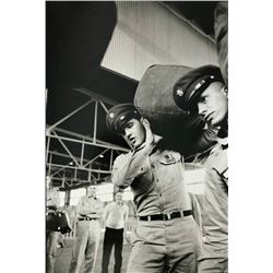 BILL RAY (1936-2020): Elvis with bag in US army.