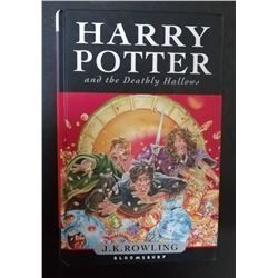 Harry Potter and the Deathly Hallows signed by J. K. Rowling.