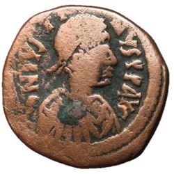Justin I 518-527 AD AE Follis of Constantinople
