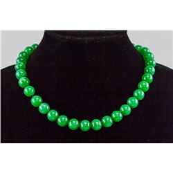 Chinese Green Hardstone Carved Necklace