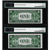 Image 2 : (2) Consec. 1935A $1 "S" Experimental Silver Certificate Notes PMG Uncirculated 64EPQ