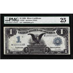 1899 $1 Black Eagle Silver Certificate STAR Note Fr.236* PMG Very Fine 25