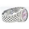 Image 4 : Rolex Mens Stainless Steel Pink MOP Baguette Diamond 36MM Datejust Wristwatch