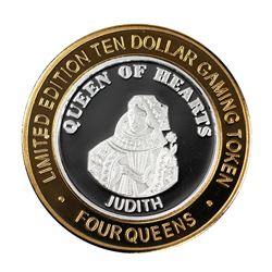.999 Silver Four Queens Hotel & Casino  Nevada $10 Limited Edition Gaming Token