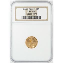 2001 $5 American Gold Eagle Coin NGC MS69