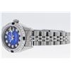 Image 4 : Rolex Ladies Stainless Steel Blue Vignette Diamond & Sapphire Datejust Wristwatch