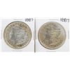 Image 1 : Lot of (2) 1887 $1 Morgan Silver Dollar Coins