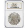 Image 1 : 1887 $1 Morgan Silver Dollar Coin NGC MS65