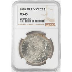 1878 7TF Reverse of 79 $1 Morgan Silver Dollar Coin NGC MS65