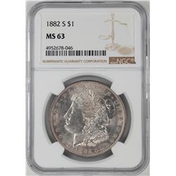 1882-S $1 Morgan Silver Dollar Coin NGC MS63