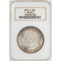 1879-S $1 Morgan Silver Dollar Coin NGC MS64 Nice Toning