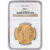Image 1 : 1891-S $20 Liberty Head Double Eagle Gold Coin NGC MS61