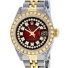 Image 1 : Rolex Ladies Two Tone 14K Red Vignette Diamond Lugs 26MM Datejust Wristwatch