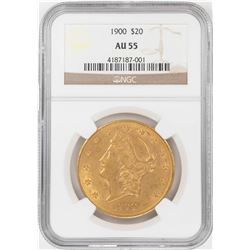 1900 $20 Liberty Head Double Eagle Gold Coin NGC AU55