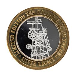 .999 Fine Silver Silver Legacy Reno, Nevada $10 Limited Edition Gaming Token