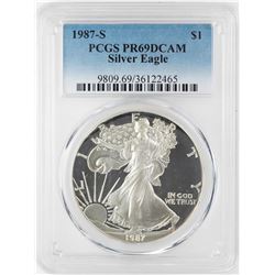 1987-S $1 Proof American Silver Eagle Coin PCGS PR69DCAM