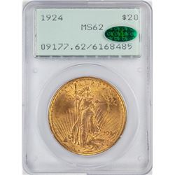 1924 $20 St. Gaudens Double Eagle Gold Coin PCGS MS62 CAC