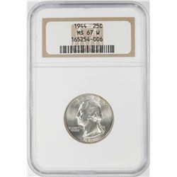 1944 Washington Quarter Coin NGC MS67 w