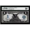 Image 1 : 1899 $1 Black Eagle Silver Certificate Note Fr.235 PMG Very Fine 30