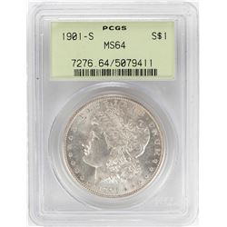 1901-S $1 Morgan Silver Dollar Coin PCGS MS64 OGH