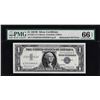 Image 1 : 1957B $1 Silver Certificate Note Mismatch Serial Number PMG Gem Uncirculated 66EPQ