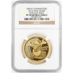 2014 $200 Proof Niue Disney Donald Duck Gold Coin NGC PF70 Ultra Cameo