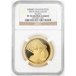 2014 $200 Proof Niue Disney Pluto Gold Coin NGC PF70 Ultra Cameo