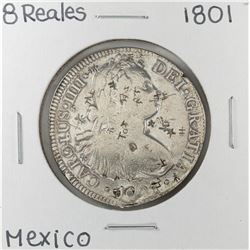 1801 Mo Mexico 8 Reales Silver Coin w/ Chop Marks