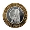 Image 1 : .999 Silver Four Queens Casino Hotel Las Vegas $10 Limited Edition Gaming Token