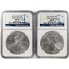 Image 1 : Lot of (2) 2014 $1 American Silver Eagle Coins NGC MS70 Early Releases