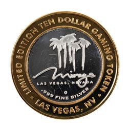 .999 Fine Silver Mirage Las Vegas, Nevada $10 Limited Edition Gaming Token