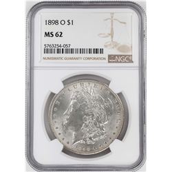 1898-O $1 Morgan Silver Dollar Coin NGC MS62