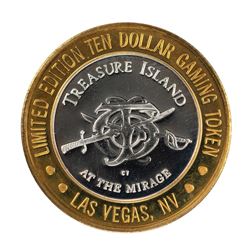 .999 Silver Treasure Island Las Vegas, Nevada $10 Casino Limited Edition Gaming Token