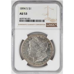 1894-S $1 Morgan Silver Dollar Coin NGC AU53 Details