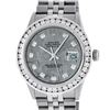 Image 1 : Rolex Mens Stainless Steel Meteorite 3 ctw Diamond Datejust Wristwatch With Rolex Box