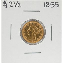 1855 $2 1/2 Liberty Head Quarter Eagle Gold Coin