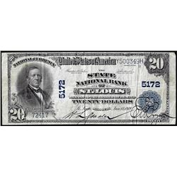 1902PB $20 State NB of St. Louis, MO CH#5172 National Currency Note