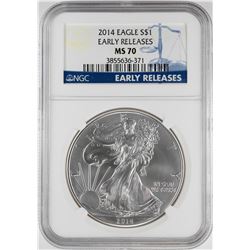 2014 $1 American Silver Eagle Coin NGC MS70 Early Releases