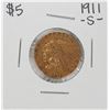 Image 1 : 1911-S $5 Indian Head Half Eagle Gold Coin