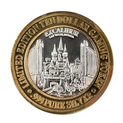 .999 Silver Excalibur Las Vegas, NV $10 Casino Limited Edition Gaming Token