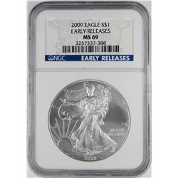 2009 $1 American Silver Eagle Coin NGC MS69 Early Releases