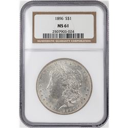 1896 $1 Morgan Silver Dollar Coin NGC MS61