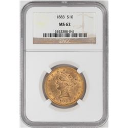 1883 $10 Liberty Head Eagle Gold Coin NGC MS62